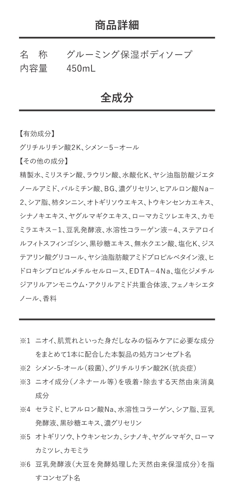 商品詳細・全成分