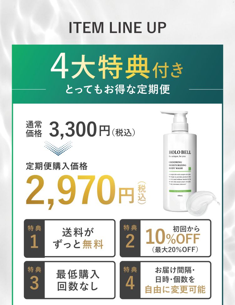 4大特典付き定期便