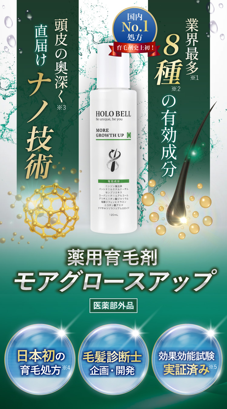 業界最多8主の有効成分、直届けナノ技術
