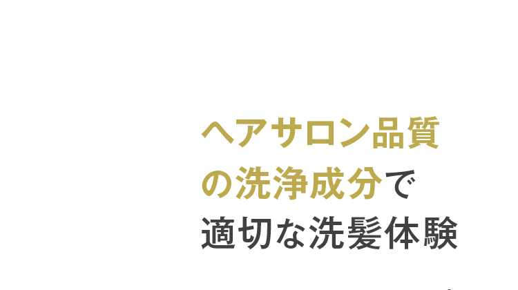 ヘアサロン品質の洗浄成分で適切な洗髪体験