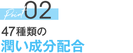 Point02 47種類の潤い成分配合